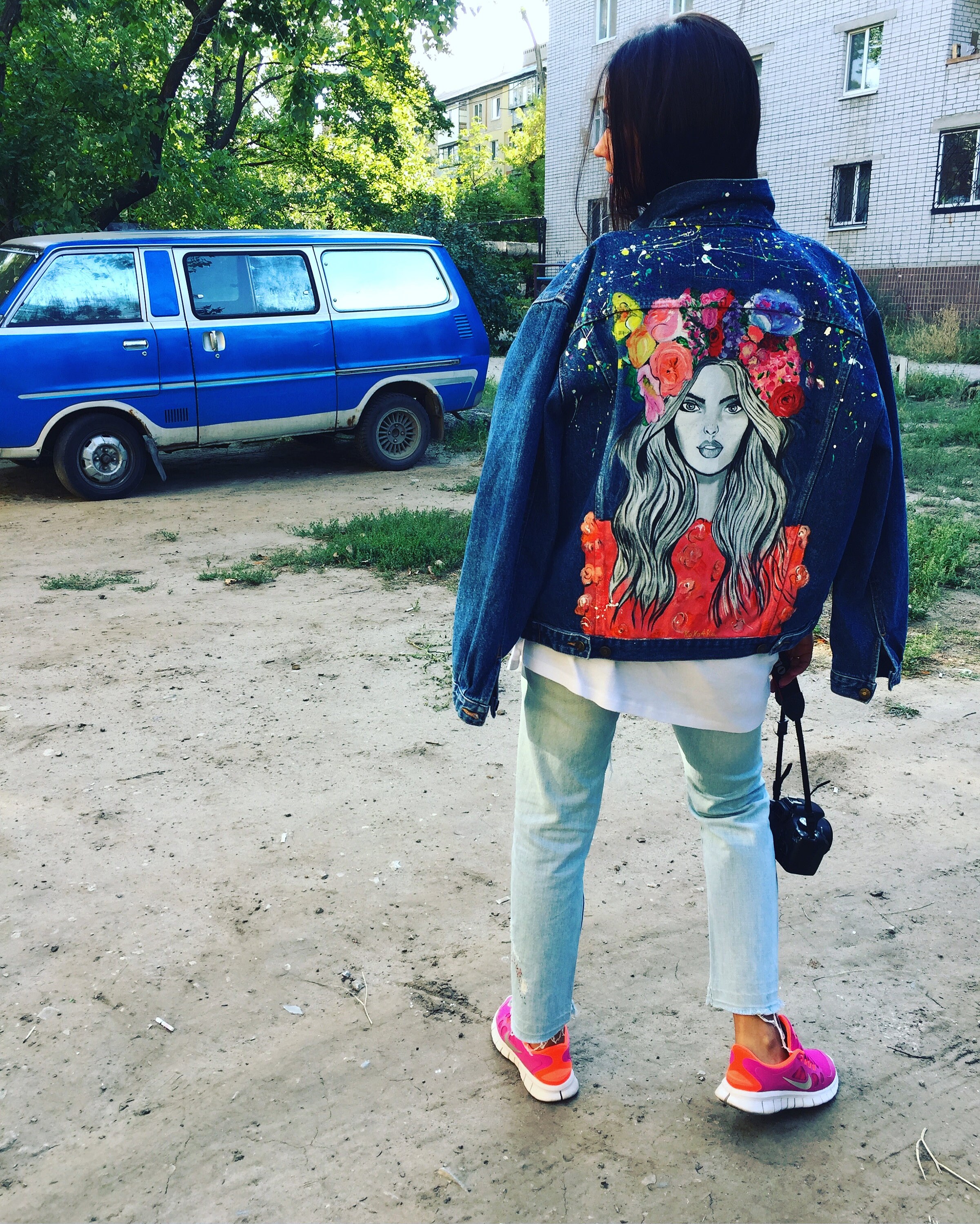 Handpainted denim Jacket painting Jacket with art work on Art Etsy