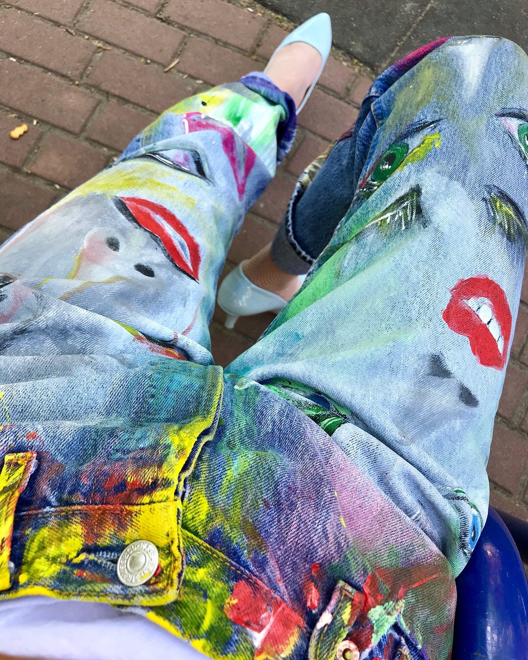 Paint Splatter Jeans Graffiti Jeans Boho Jeans Hand Painted Jeans