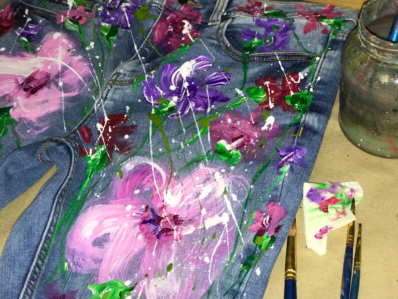 Blots Jeans Spray Paint Paint Splatter Jeans Festival Clothing Etsy