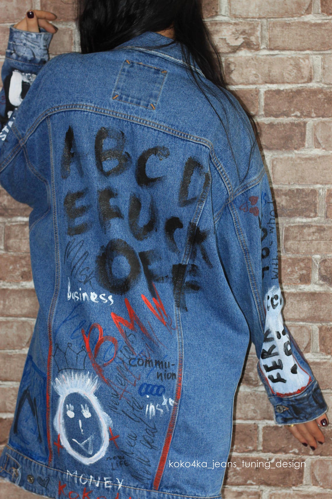 Graffiti jacket jacket coat oversized jacket graffiti Etsy