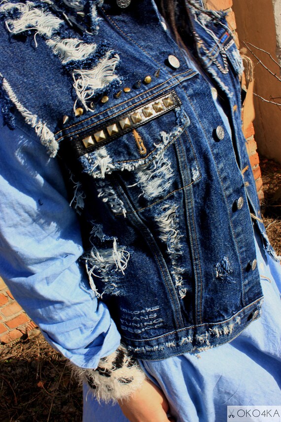 distressed denim vest