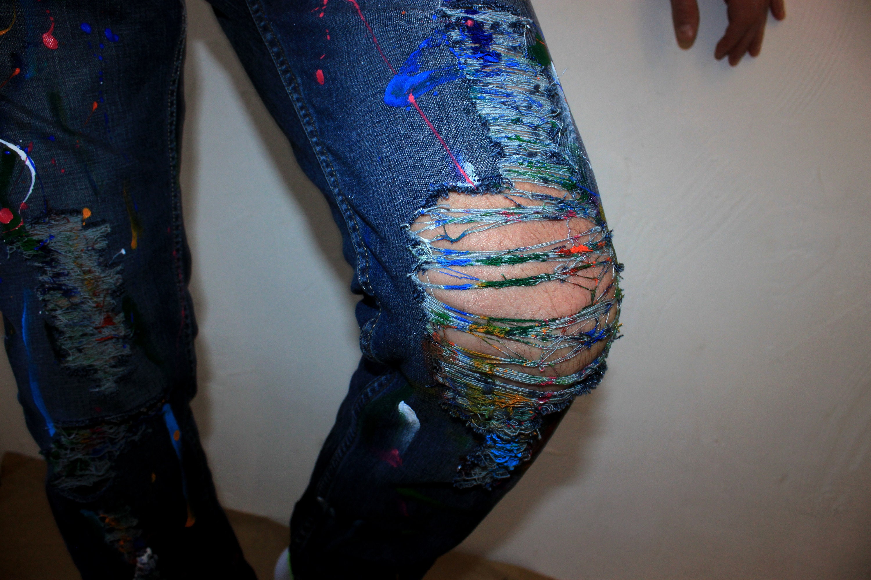 Paint splatter Jeans Spray paint clothing Blots jeans Spray Etsy