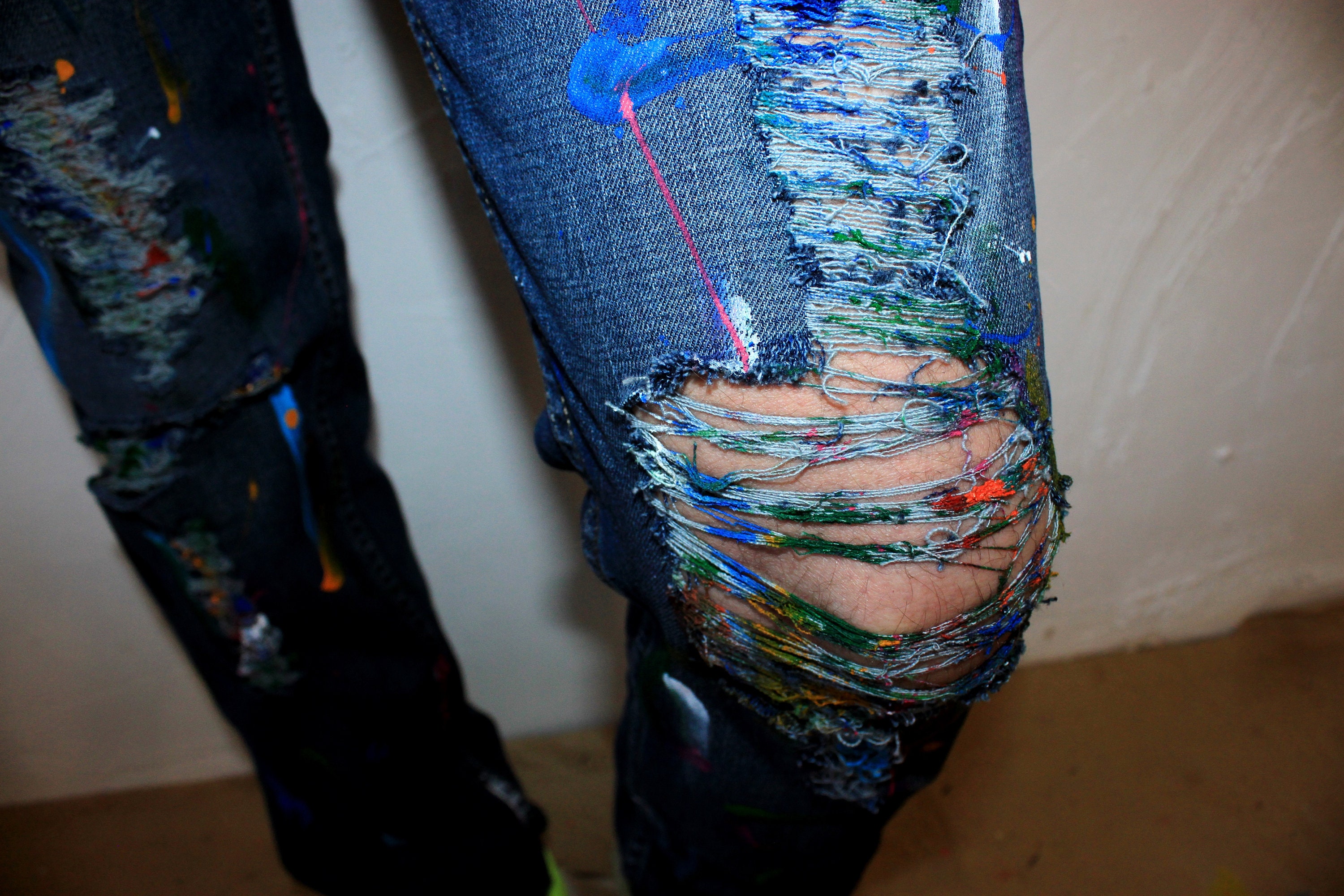 Paint splatter Jeans Spray paint clothing Blots jeans Spray Etsy