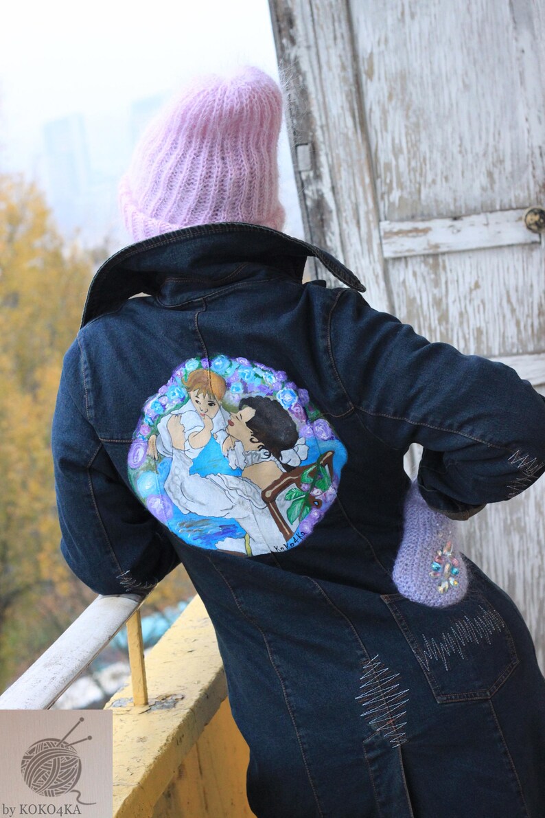 Hand painted Jacket with painting Jacket with art work on it Etsy