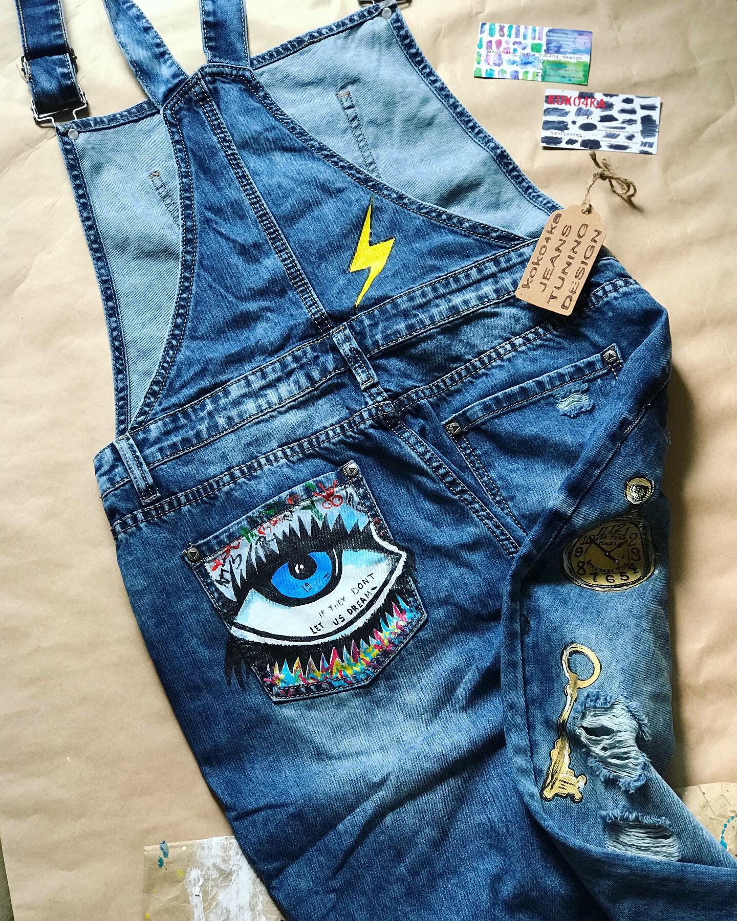 Graffiti Overalls Boho Overalls Hand 