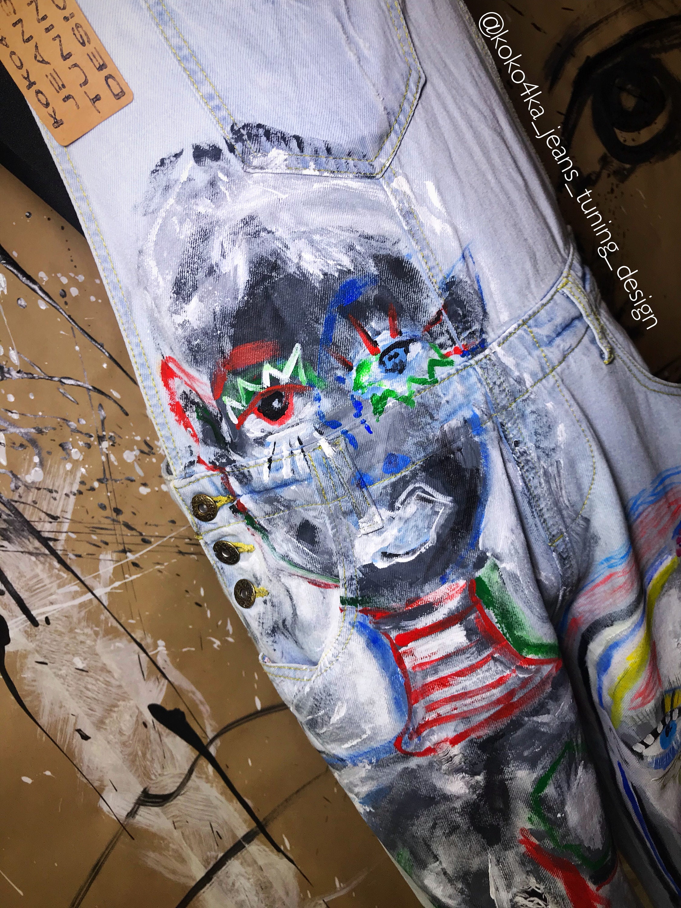 Graffiti overalls boho overalls hand painted overalls painted Etsy