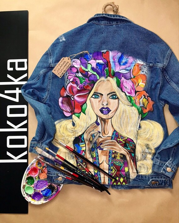 Custom denim jacket jacket hand-painted unique denim | Etsy