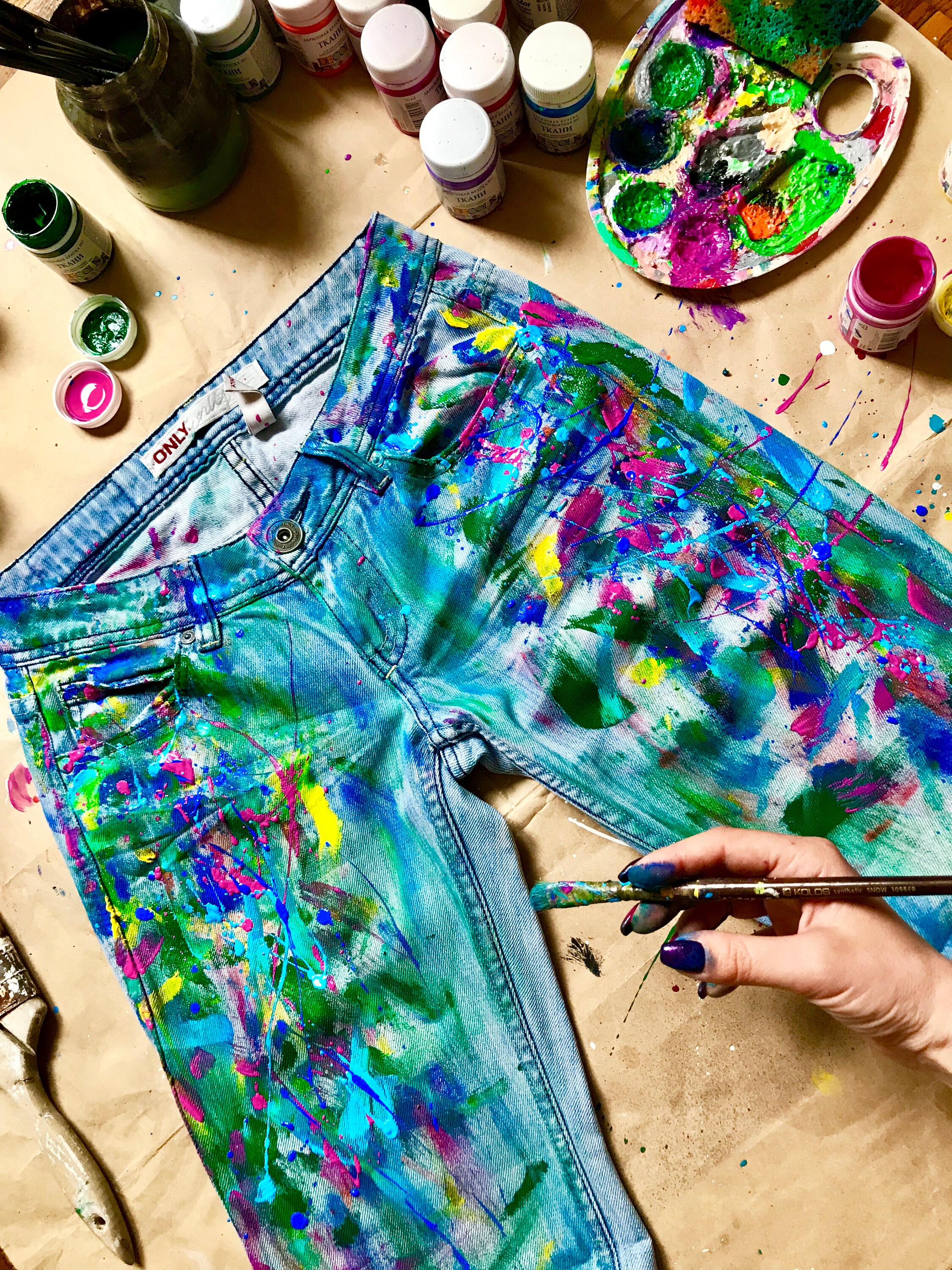 Paint Splatter Jeans Spray Paint Clothing Blots Jeans Spray