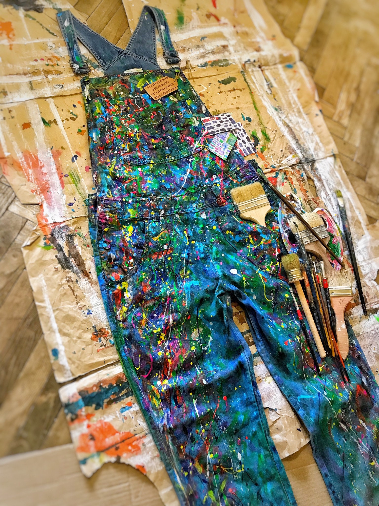 パンツ doublet gorilla hand painted overall doublet gorilla hand painted overall
