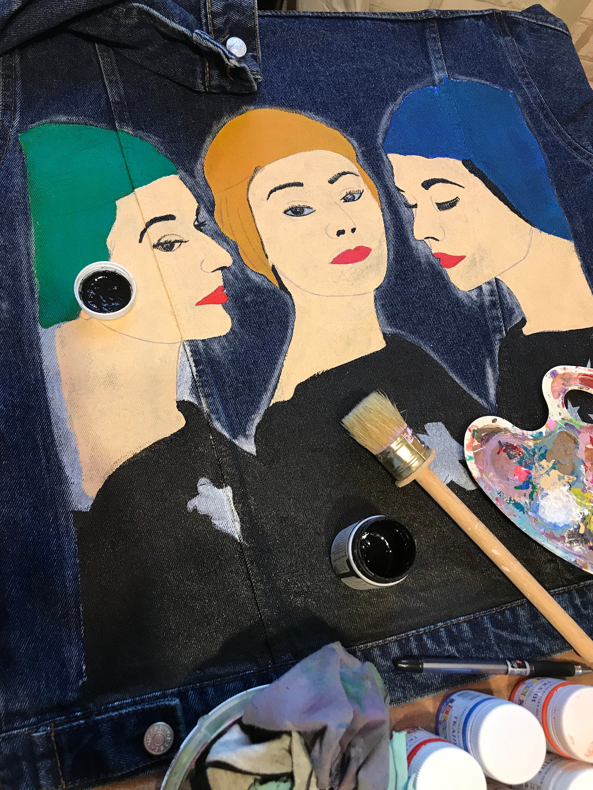 Custom Denim Jacket - Jacket Hand-painted - Unique Denim Clothing ...