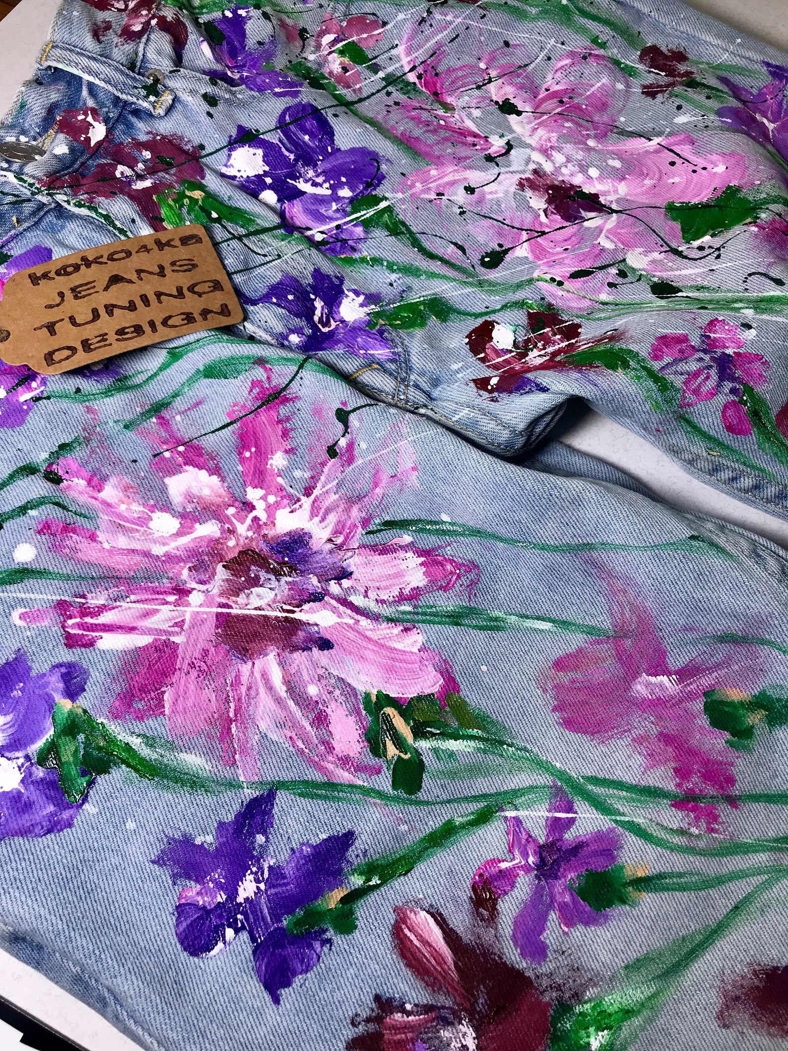 Blots Jeans Spray Paint Paint Splatter Jeans Festival Clothing Etsy