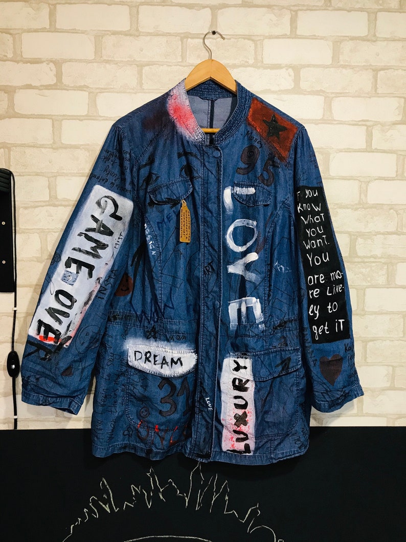 Graffiti Jacket Jacket Coat Oversized Jacket Graffiti Etsy