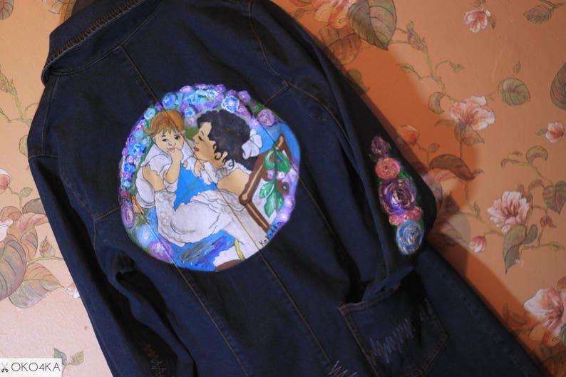 Hand painted Jacket with painting Jacket with art work on it Etsy