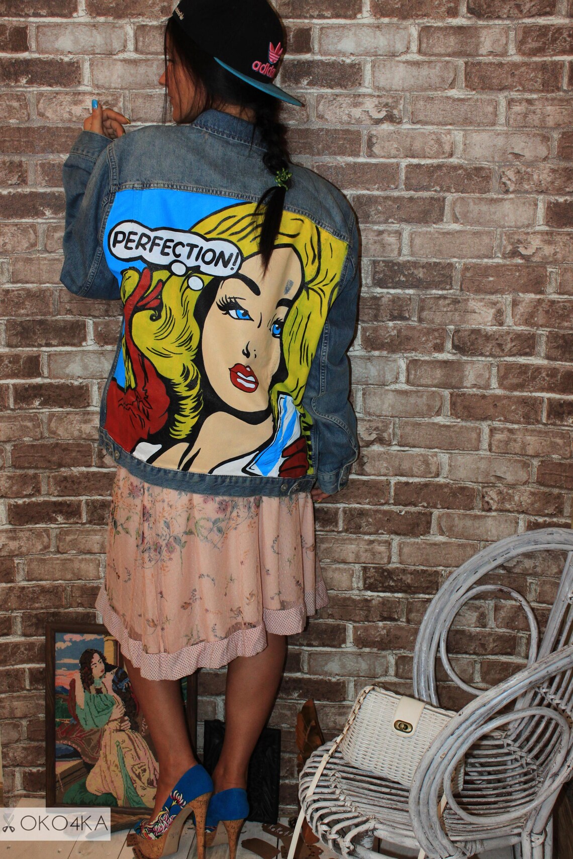 Hand painted denim jacket Jacket art work on it Art on denim | Etsy