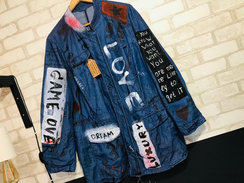 Graffiti jacket jacket coat oversized jacket graffiti Etsy