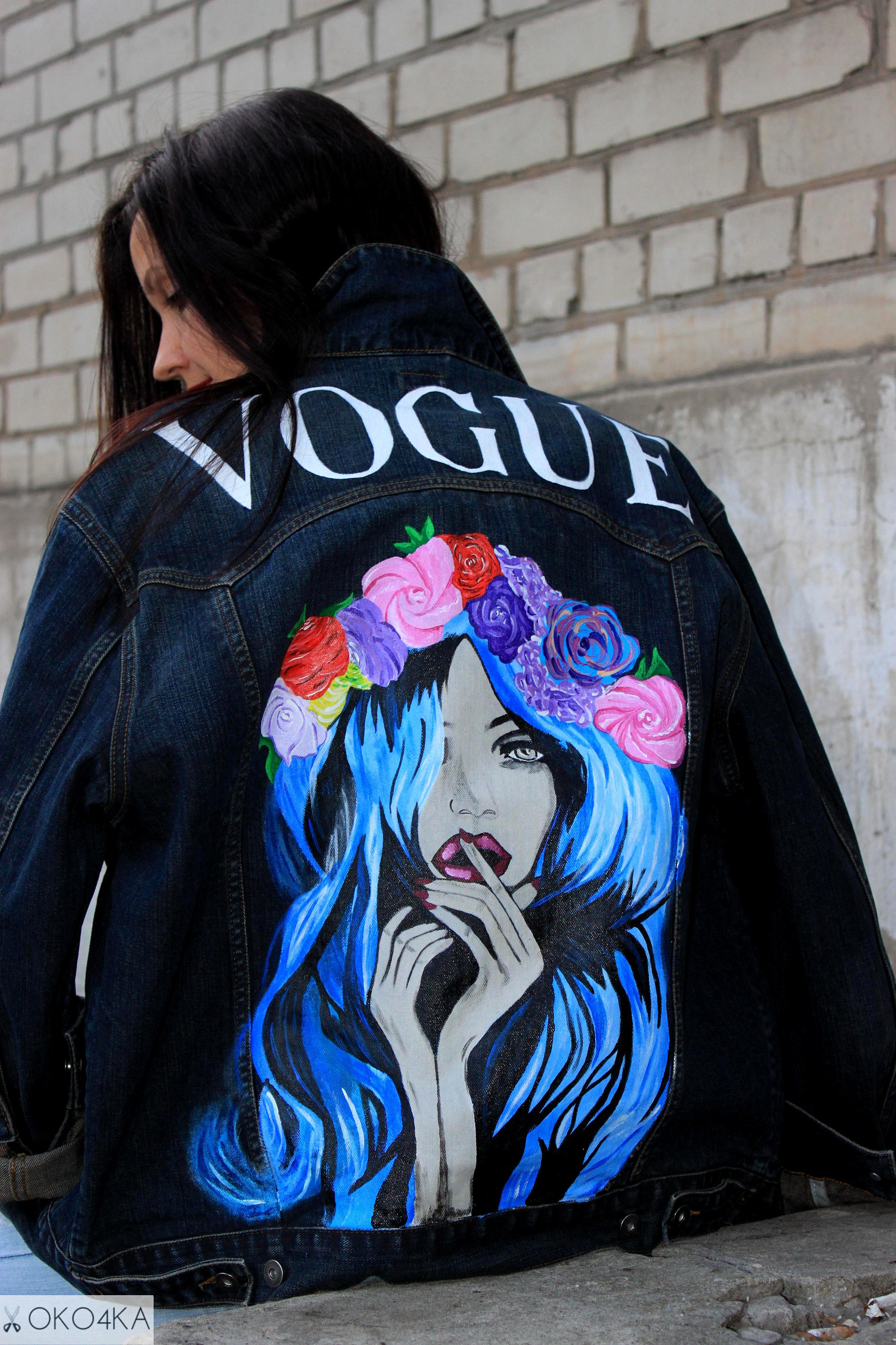 Hand Painted Denim Jacket Jacket Art Work on It Art on Denim | Etsy