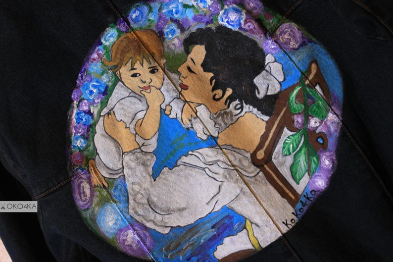 Hand painted Jacket with painting Jacket with art work on it Etsy