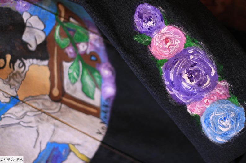 Hand painted Jacket with painting Jacket with art work on it Etsy