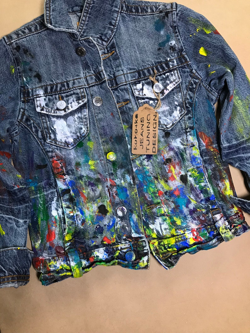Hand Painted Denim Jacket With Painting Jacket With Art Work Etsy