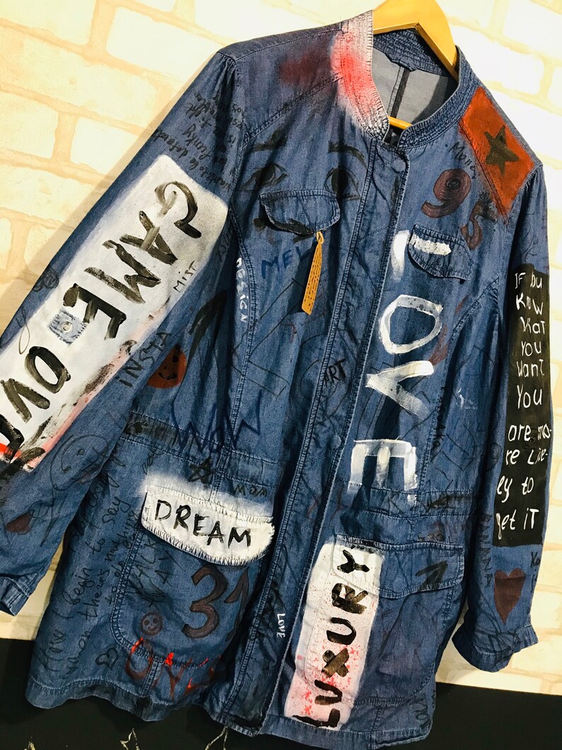 Graffiti Jacket Jacket Coat Oversized Jacket Graffiti Etsy