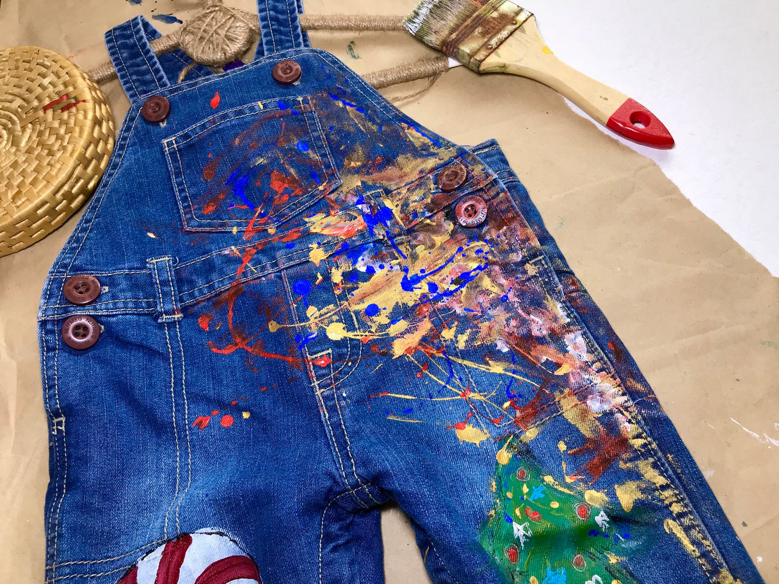 Splatter distress overalls Splatter overalls Jeans Babies Etsy