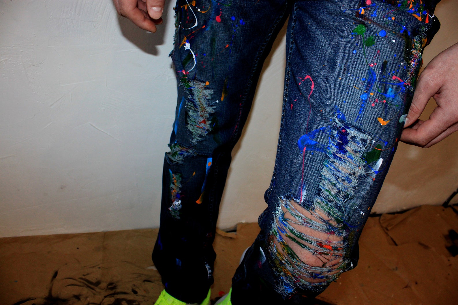 Paint Splatter Jeans Spray Paint Clothing Blots Jeans Spray Paint Paint Splatter Jeans Festival