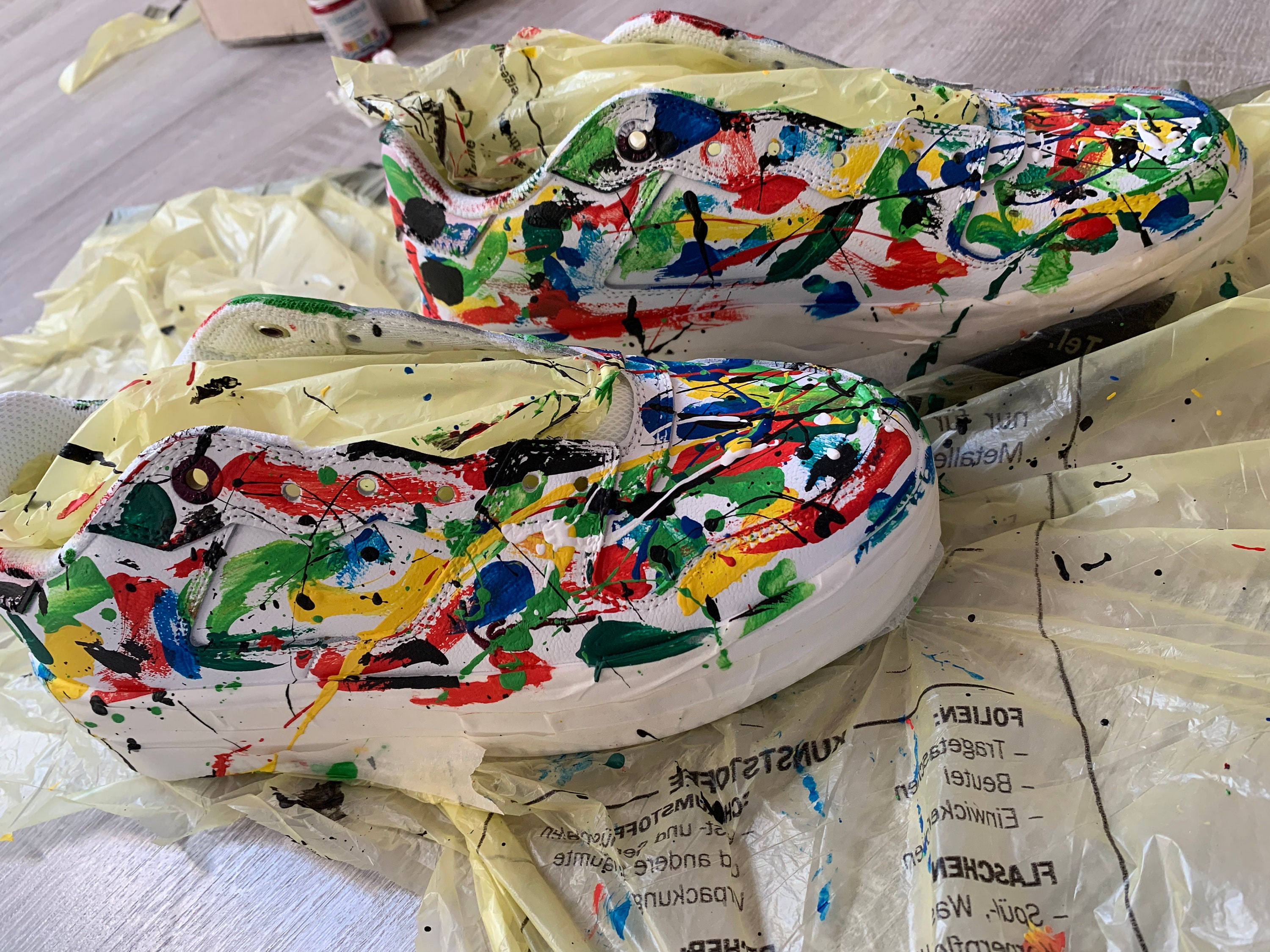 Buy Custom Handpainted Adidas Superstar mint Abstract Online in