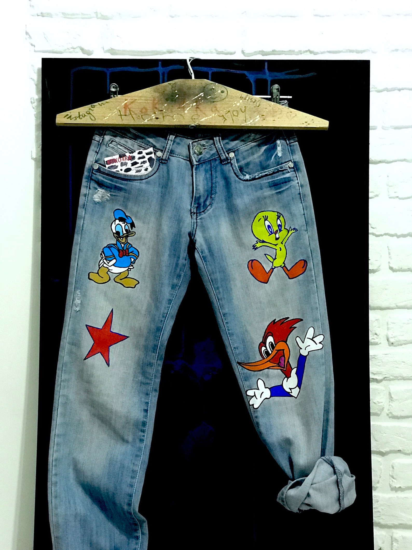 Jeans boyfriend Jeans festival disney clothing Hand Etsy