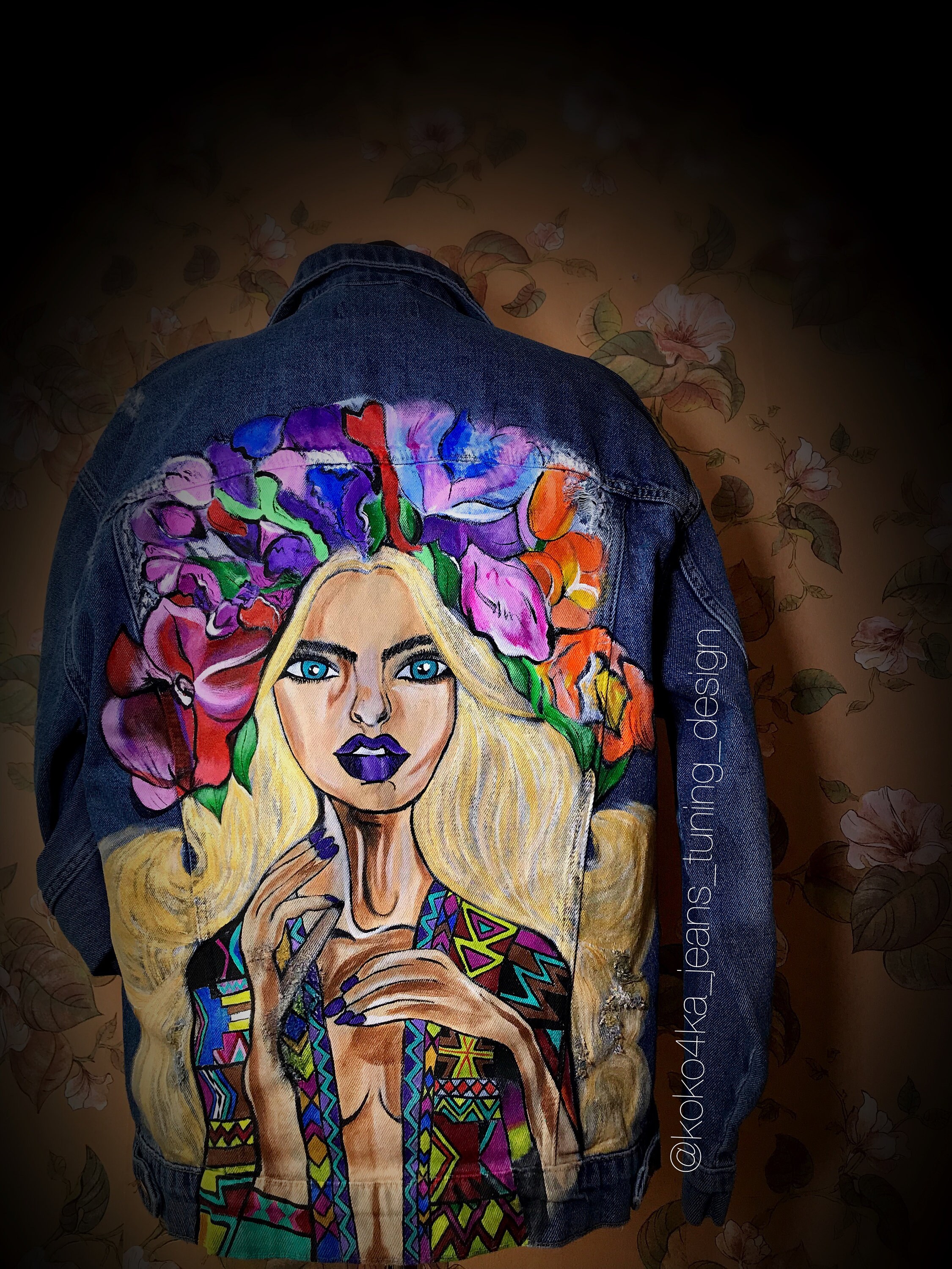 Custom Denim Jacket - Jacket Hand-painted - Unique Denim Clothing ...