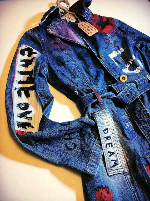 jeans jacket graffiti