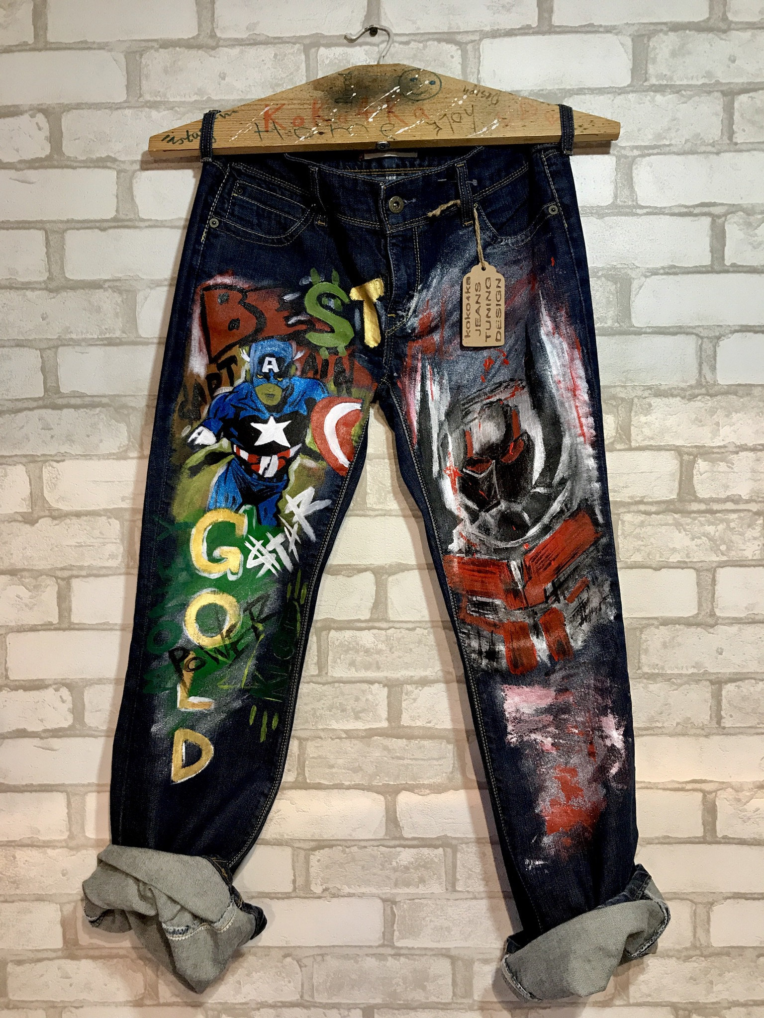 Jeans boyfriend Jeans festival clothing Hand Painted Etsy