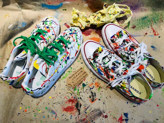 Converse Sneakers Paint Nike Women's Sneakers Paint Spray Paint Sneakers Recycled Sneakers Bright Sneakers Creative Sneakers Adidas Sneakers