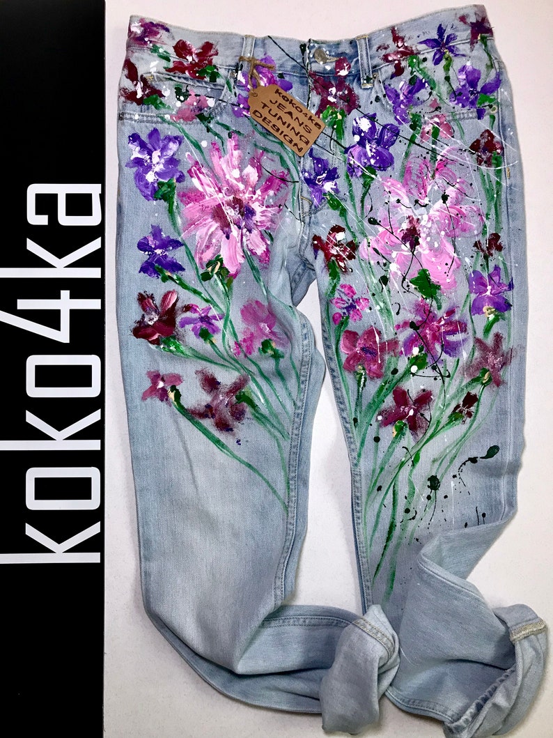 Blots Jeans Spray Paint Paint Splatter Jeans Festival Clothing Etsy