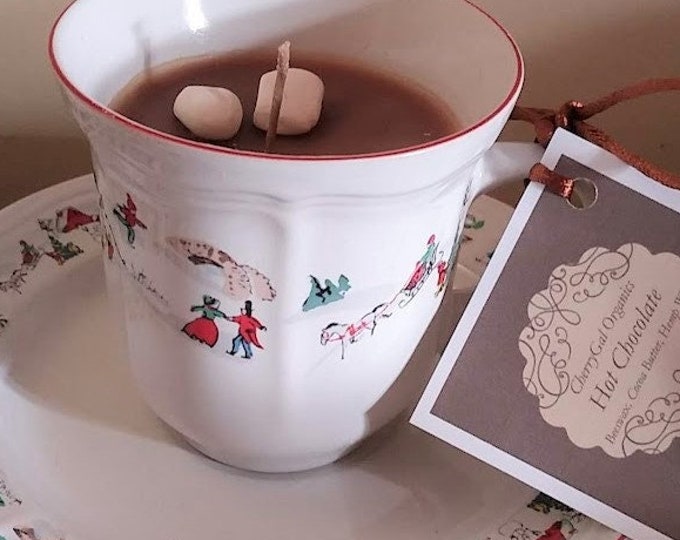 Hot Chocolate All Natural Organic Beeswax Candle in Keepsake Mug Set