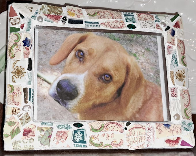 Mosaic Photo Frame 5 x 7 Hand Made Antique Windsor Festoon USA