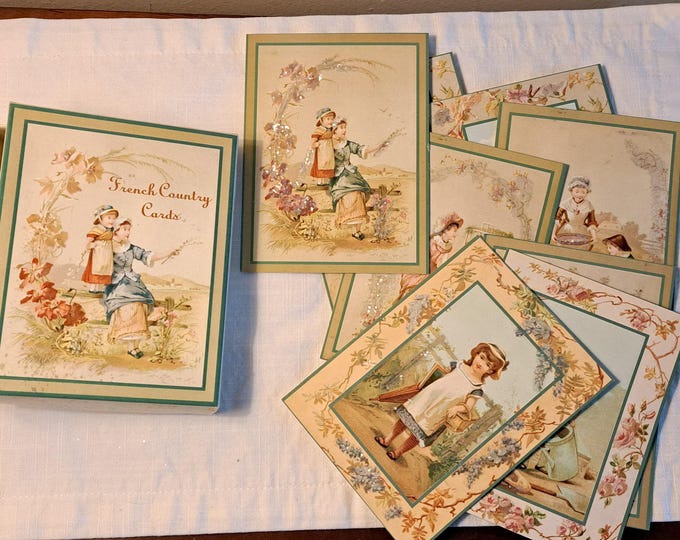 Bethany Lowe French Country Cards Set Colorful Placard Style Boxed Bruce Elsass