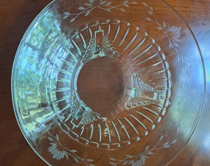Vintage Elegant Cut Glass 3 Footed Bowl c.1930