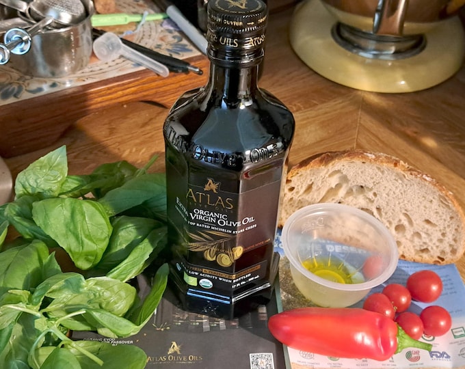 Atlas Organic Extra Virgin Olive Oil, 1st Cold Pressed, Glass Bottle