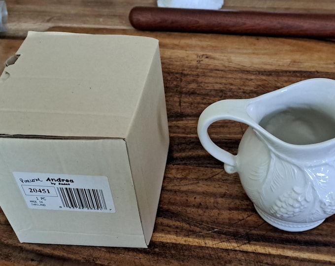 Vintage Andrea by Sadek Pinecone Creamer Porcelain Cream Like New w/Box