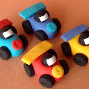 3d fondant RACING CARS cupcake toppers xx image 1