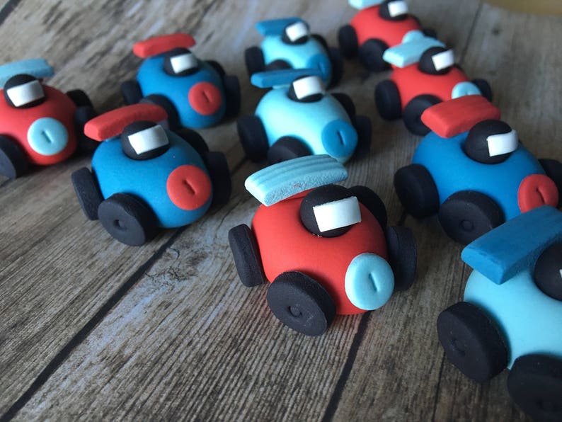 3d fondant RACING CARS cupcake toppers xx image 2