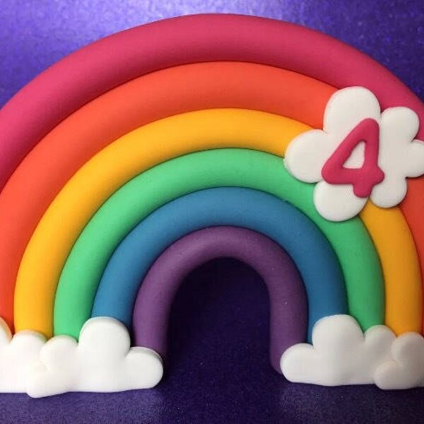 Large Fondant 3D Rainbow Cake Topper. Cake decorations. Unicorn rainbow party xx