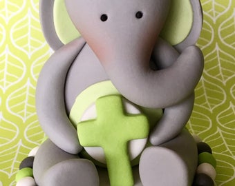 Fondant 3d Elephant. Perfect for christening or Baptism xx