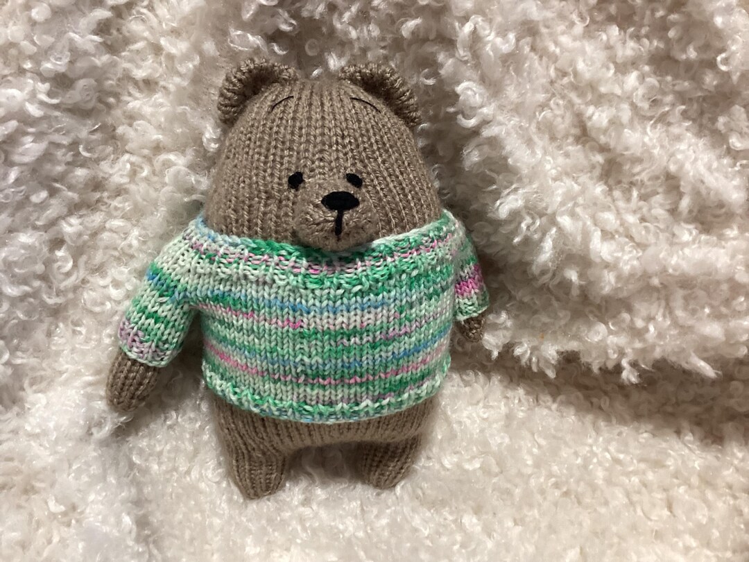 Hand Knitted Teddy Bear - Etsy