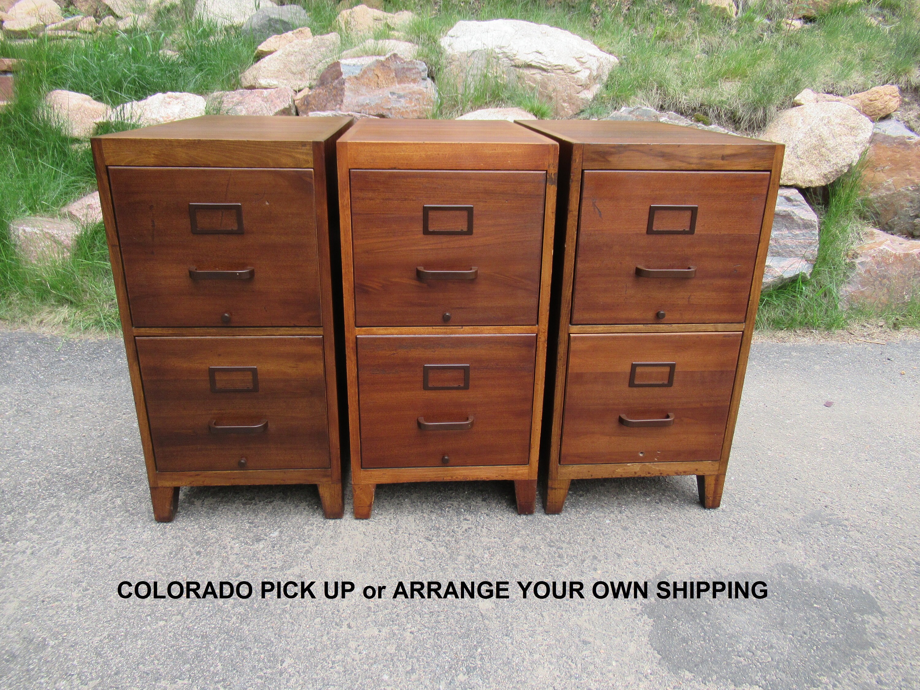 Vintage Globe Wernicke Filing Cabinets Set Of 3 Etsy