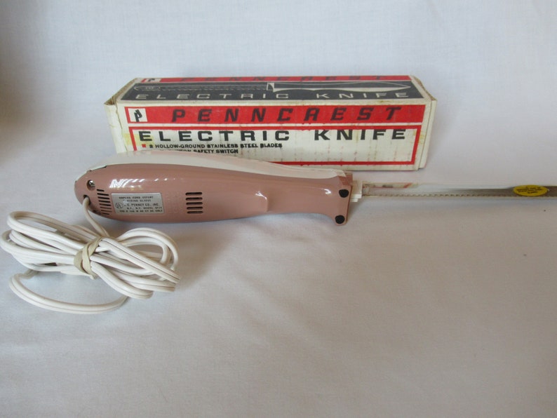Vintage Electric Carving Knife in Box Caramel and White Etsy
