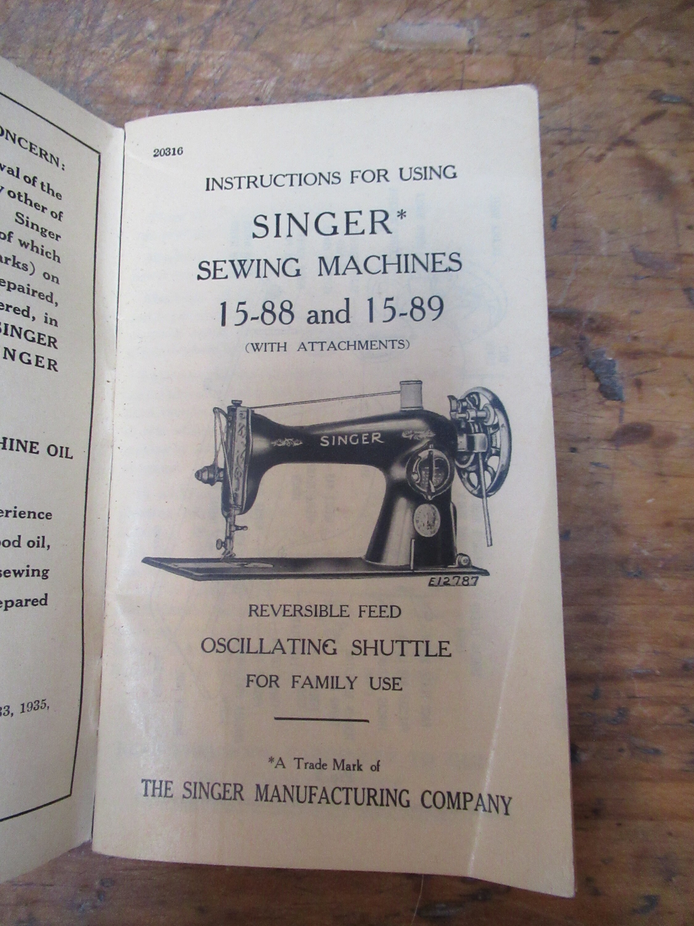 Original Singer Manual for the Model 1588 and 1589 Sewing Etsy