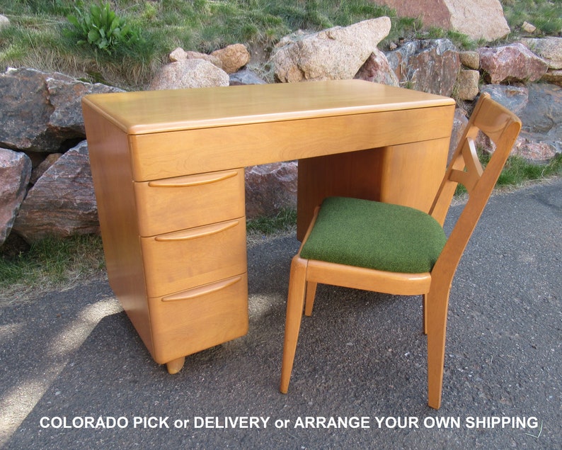 Vintage Heywood Wakefield Student Desk And Chair Heywood Etsy