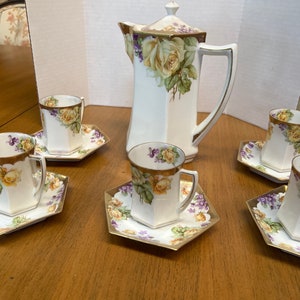 Prussian cocoa or coffee china set