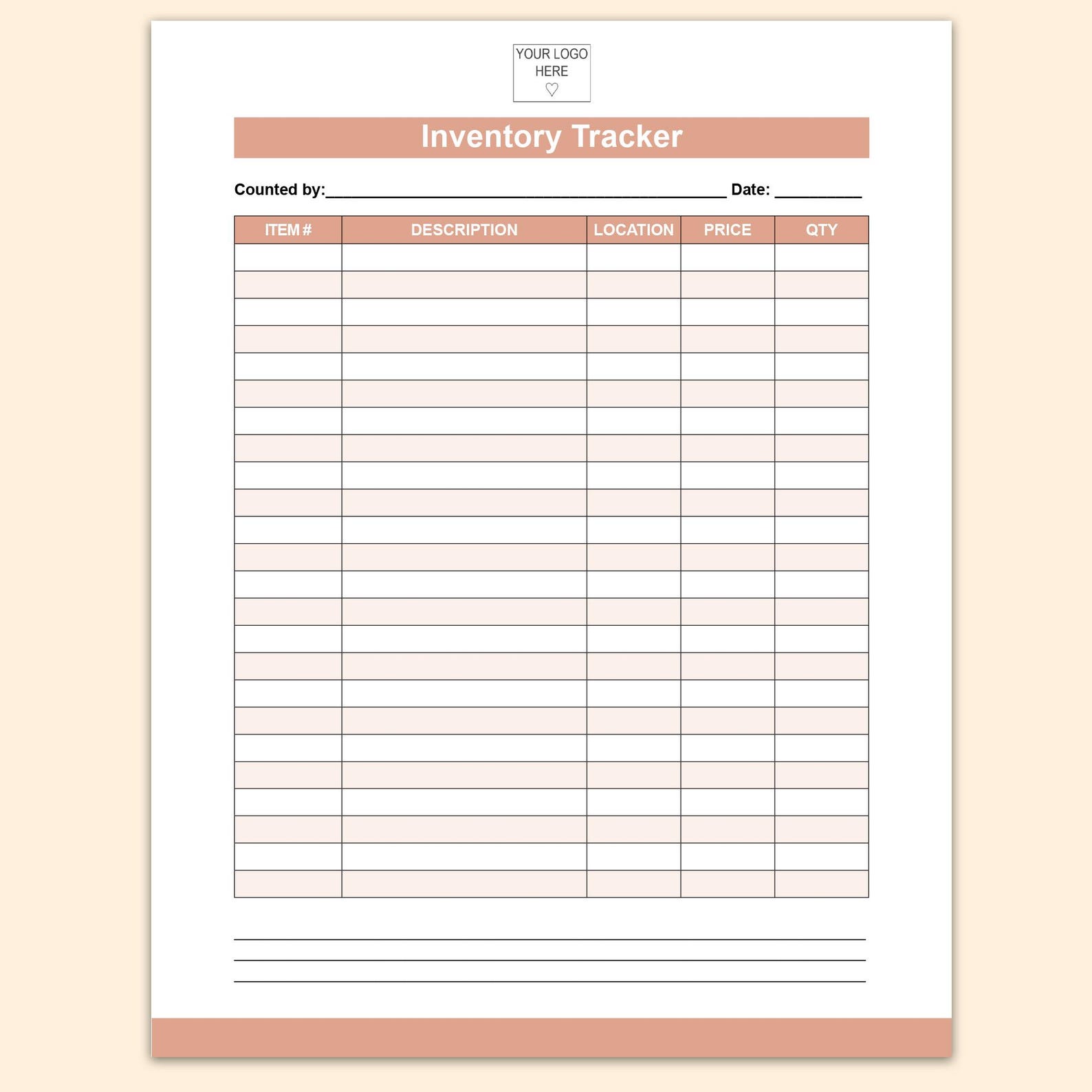 5 Inventory Tracker Templates, PDF Acrobat Document, Digital Inventory ...